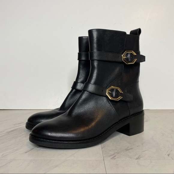 Cole Haan Leela Buckle Black Leather Moto Boot 6 1/2 - Picture 14 of 14